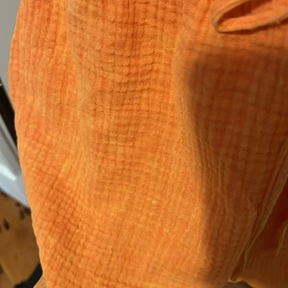 Women's Orange Drawstring Shorts - Picture 4 of 7